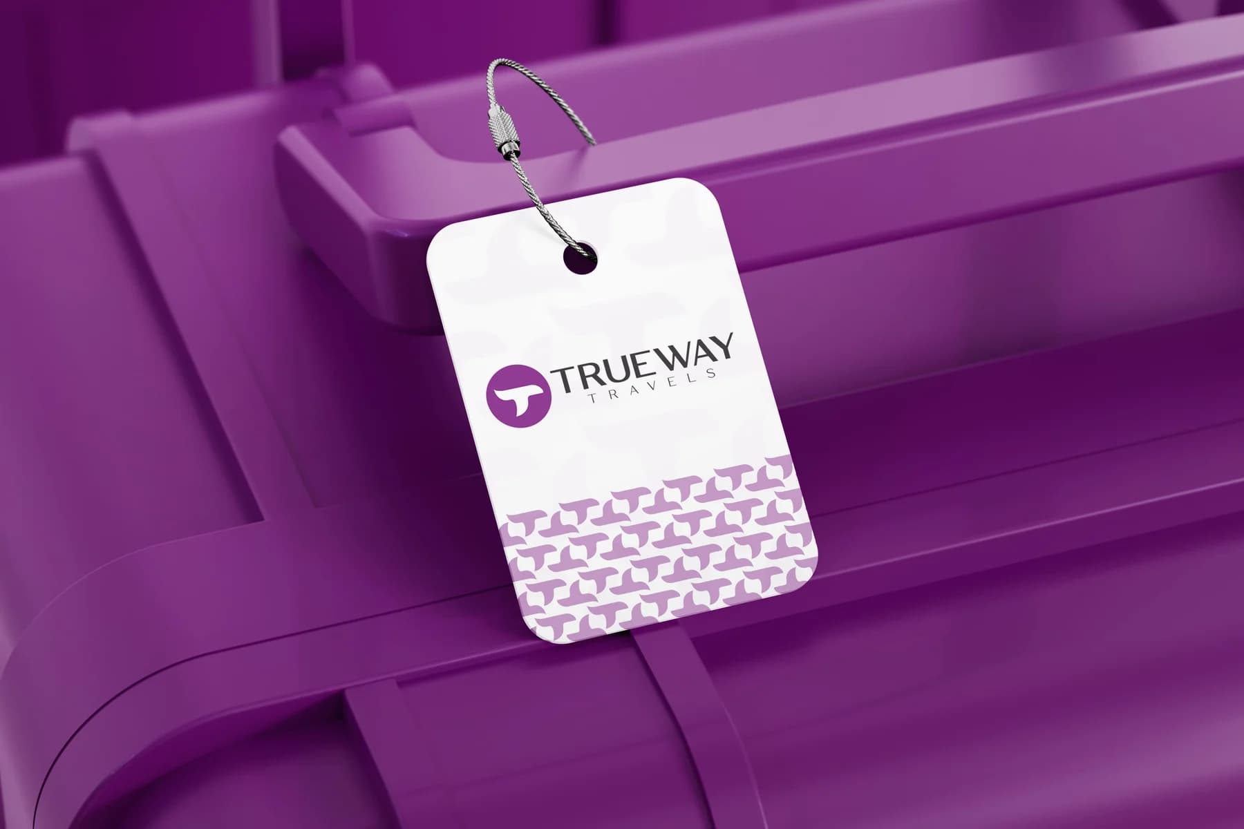 Trueway Logistics — Mark and identity system for a freight brand, applied to tags, labelling and fleet-side collateral.