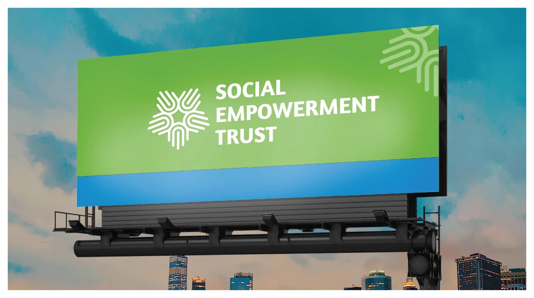 Social Empowerment Trust — Identity and outdoor campaign for a social trust, designed to read clearly at billboard scale.